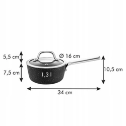 Rondel PRESIDENT Stone z pokrywką 16 cm, 1,3 l