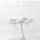 Bateria wannowo-prysznicowa Hansgrohe, 2-otworowa, z termostatem, srebrna