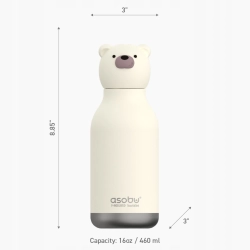 Butelka termiczna ASOBU Bestie Bottle Bear Biały