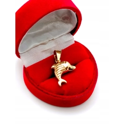 Złota zawieszka Ryba, Rybka dwustronna Pr.585 W:1,68gr