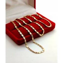Złoty łańcuszek blaszki zdobione Pr.585 W:6,26gr Dł:42,5cm