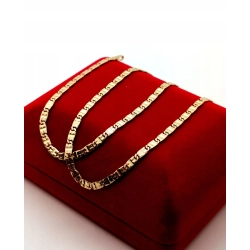 Złoty łańcuszek blaszki zdobione Pr.585 W:6,26gr Dł:42,5cm