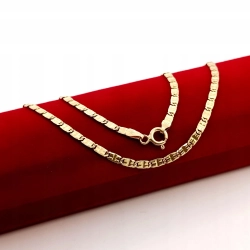 Złoty łańcuszek blaszki zdobione Pr.585 W:6,26gr Dł:42,5cm