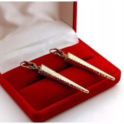 Złote kolczyki wiszące długie 5,5cm Pr.585 W:2,99gr