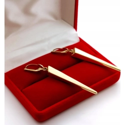 Złote kolczyki wiszące długie 5,5cm Pr.585 W:2,99gr