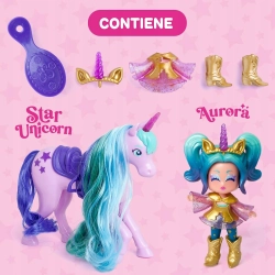 Zestaw Figurka Kookyloos Star Unicorn laleczka Aurora + jednorożec Star