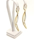 Złote kolczyki wiszące Długie 6cm bicolor Pr.585 W:3,97gr