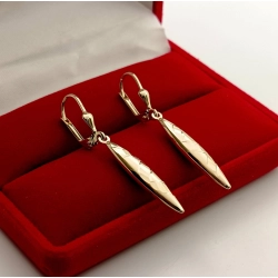 Złote kolczyki wiszące długie 4,2cm Pr.585 W:2,53gr