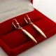 Złote kolczyki wiszące długie 4,2cm Pr.585 W:2,53gr