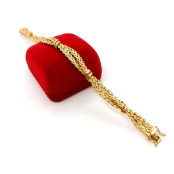 Złota bransoletka UNOAERRE plecione kłosy Pr.375 W:18,71gr Dł:19cm Szer.1cm