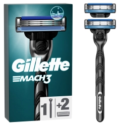 Maszynka do golenia Gillette Mach3 dla mężczyzn + 2 ostrza wymienne