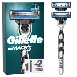 Maszynka do golenia Gillette Mach3 dla mężczyzn + 2 ostrza wymienne