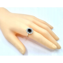 Pierścionek 585 z diamentami i szafirem 0,79 ct R16