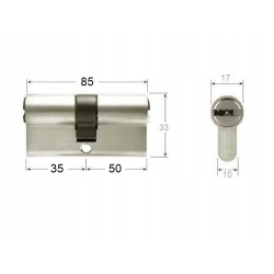 Wkładka antywłamaniowa GERDA PRO SYSTEM X 35/50G 85mm 8,5cm najwyższy atest