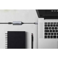 Adapter przejściówka Unitek U1312A USB-C na RJ45 1000 Mbps 15 cm srebrny