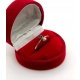 Złoty pierścionek Vintage Szafir i Diament 0,125ct Pr.585 W:1,55gr Roz.16