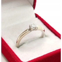 Złoty pierścionek z Diamentem 0,153ct Pr.585 W:2,59gr Roz.15