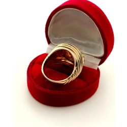Złoty Sygnet z diamentem 0,11ct egipski sokół Horus Pr.585 W:13,20gr R.21