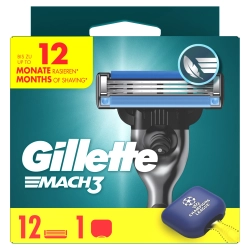 Wkłady do maszynek Gillette Mach3 Gillette 12 sztuk plus pokrowiec podróżny