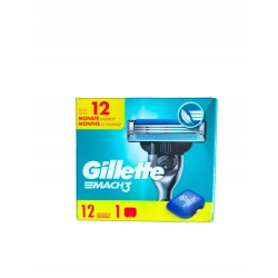 Wkłady do maszynek Gillette Mach3 Gillette 12 sztuk plus pokrowiec podróżny