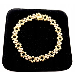 Złota bransoletka Bicolor PR.585 W:11,13gr Dł.19,5cm InterSKLEP