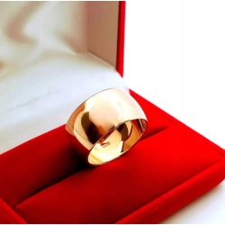 Złota obrączka szer.1,3cm Pr.585 W:12,35gr Roz.21