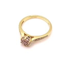 Złoty pierścionek z Brylantami 0,14ct PR.585 W:2,24gr R.10 InterSKLEP