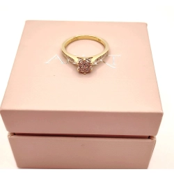 Złoty pierścionek z Brylantami 0,14ct PR.585 W:2,24gr R.10 InterSKLEP