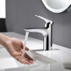 Bateria umywalkowa stojąca Grohe Start srebrny S