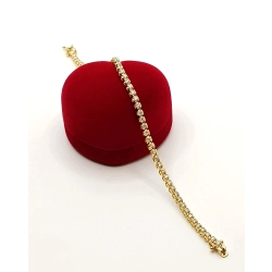 Złota bransoletka tenisówka z Diamentami 1,85ct Pr.585 W:6,69gr 18cm
