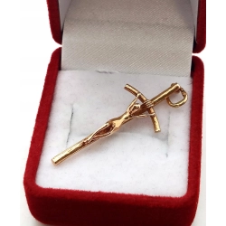 Złota zawieszka Krzyż papieski Pr.585 W:1,96gr Dł:4cm