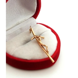 Złota zawieszka Krzyż papieski Pr.585 W:1,96gr Dł:4cm