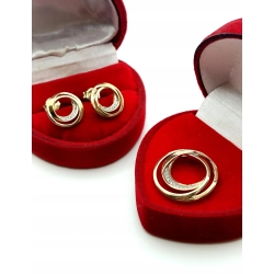 Złote kolczyki zawieszka Brylanty 0,08ct komplet PR.585 W:4,91gr InterSKLEP