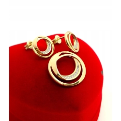 Złote kolczyki zawieszka Brylanty 0,08ct komplet PR.585 W:4,91gr InterSKLEP
