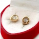 Złote kolczyki z Brylantami 0,14ct sztyft PR.585 W:1,87gr InterSKLEP