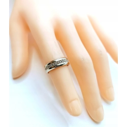 Złoty pierścionek obrączka Brylanty 0,35ct PR.585 W:4,80gr R.9 InterSKLEP