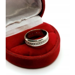 Złoty pierścionek obrączka Brylanty 0,35ct PR.585 W:4,80gr R.9 InterSKLEP
