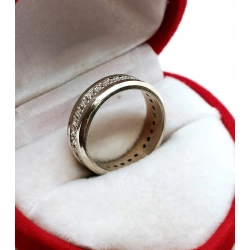Złoty pierścionek obrączka Brylanty 0,35ct PR.585 W:4,80gr R.9 InterSKLEP