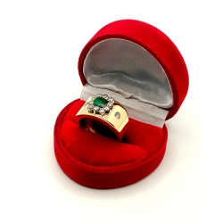 Złoty pierścionek Szmaragd 0,55ct Diamenty 0,40ct Pr.750 W:7,23gr R.14