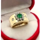 Złoty pierścionek Szmaragd 0,55ct Diamenty 0,40ct Pr.750 W:7,23gr R.14