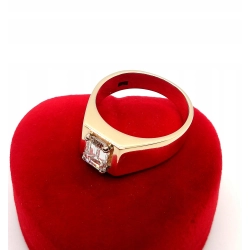 Złoty pierścionek Sygnet z diamentem 1,45ct Pr.375 W:10,49ct Roz.22