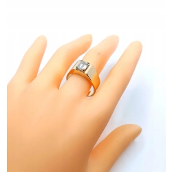 Złoty pierścionek Sygnet z diamentem 1,45ct Pr.375 W:10,49ct Roz.22