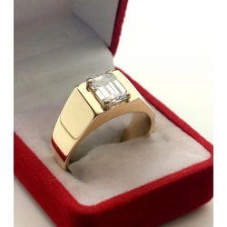 Złoty pierścionek Sygnet z diamentem 1,45ct Pr.375 W:10,49ct Roz.22