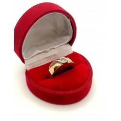 Złoty pierścionek, obrączka z Diamentem 0,17ct Pr.750 W:6,33gr Roz.13