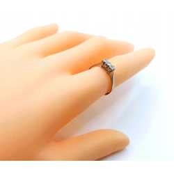 Złoty pierścionek z DIAMENTAMI 0,16ct PR.750 W:1,89gr R.12 InterSKLEP