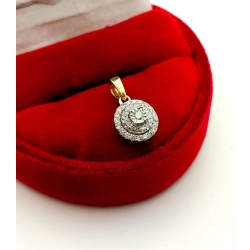 Złota zawieszka Rozetka z Diamentami 0,15ct Pr.585 W:0,84gr InterSKLEP