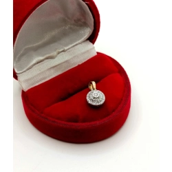 Złota zawieszka Rozetka z Diamentami 0,15ct Pr.585 W:0,84gr InterSKLEP