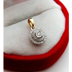 Złota zawieszka Rozetka z Diamentami 0,15ct Pr.585 W:0,84gr InterSKLEP