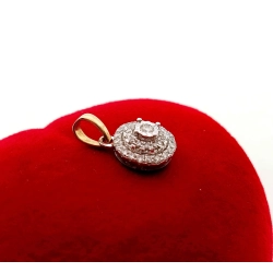 Złota zawieszka Rozetka z Diamentami 0,15ct Pr.585 W:0,84gr InterSKLEP