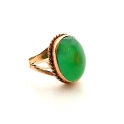 Złoty pierścionek z Chalcedonem Pr.585 W:6,10gr Roz.16